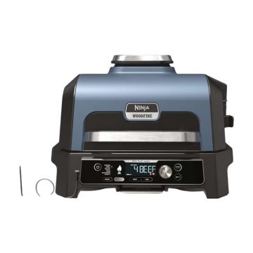 Ninja Woodfire Pro Connect XL Outdoor Electric BBQ Grill & Smoker - Black & Blue | OG901UK