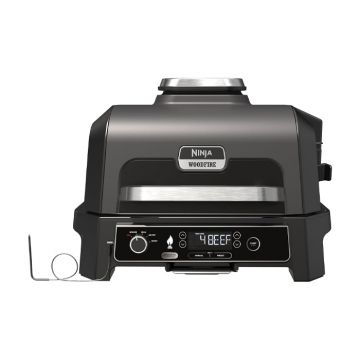 Ninja Woodfire Pro XL Outdoor Electric BBQ Grill & Smoker - Black & Grey | OG850UK