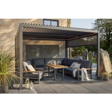 Norfollk Leisure Royce Cube 4m x 4m Gazebo with LED Lights - Grey | 47161