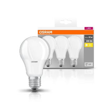 Osram 8.5w Es LED Gls (3 Pack) warm White