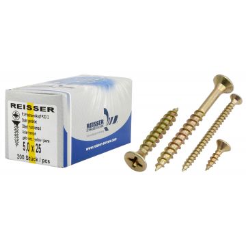 3mm x 16mm Reisser R2 Yellow W/Screws 200/box