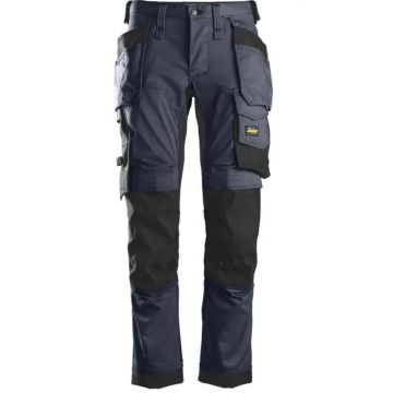 Snickers AW Stretch Trousers with Holster Pockets Navy/Black - Size: 50, W35 L32