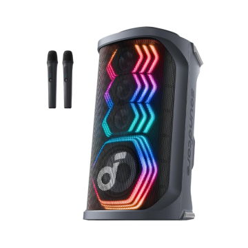 Soundcore Rave 3S 200W AI Karaoke Speaker with 2 Wireless Mics - Black | A31A3012