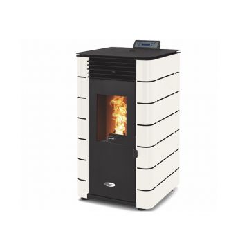 Stanley Solis K100 Edge Wood Pellet Stove - White | K100SPWHFLT