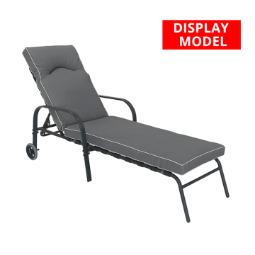 Steel Frame Premium Padded Garden Lounger with Wheels - DISPLAY MODEL | SLLGDG401