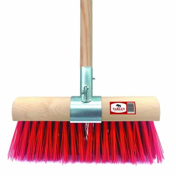 Heavy Duty 13" / 330mm Red PVC Yard Brush with Handle & Clamp | 23101C