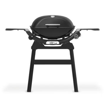 Weber Q 2200N Gas Barbecue with Side Tables and Compact Stand - Midnight Black | 1501090
