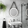 Tema Florence IP44 Black Round 60cm Mirror