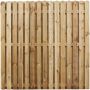 Coolrain Hit & Miss Round Top Double Side Fence Panel - 1.8m x 1.8m 