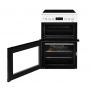 Beko 60cm Double Oven Electric Cooker - Black & White | KDC653S 