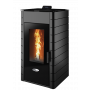 SOLIS K2300-2 23kW Pellet Stove Black Flat Panel Boiler Model