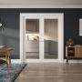 Indoors Kenmore Clear Glazed Single Panel Shaker Door - White - 78 Inch x 30 Inch (1981mm x 762mm)