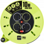 Masterplug Pro XT 13 Amp 4 Gang Cassette Cable Reel - 10m - Green