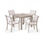 Morella 4-Seat Stacking Dining Set - Grey