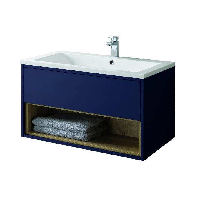 Lucca Sapphire Blue Wall Hung Unit Only 800mm Wall Hung