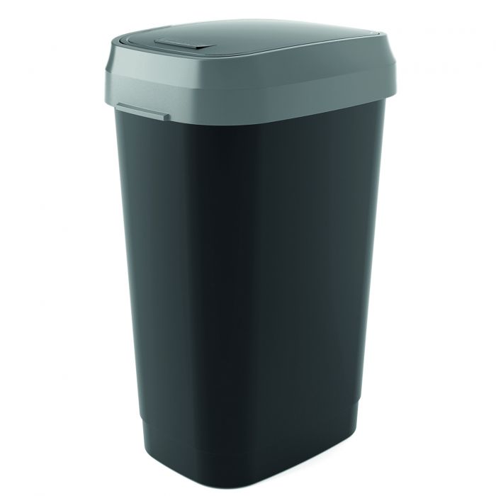 Kis Dual Swing Bin 50l Grey / Black