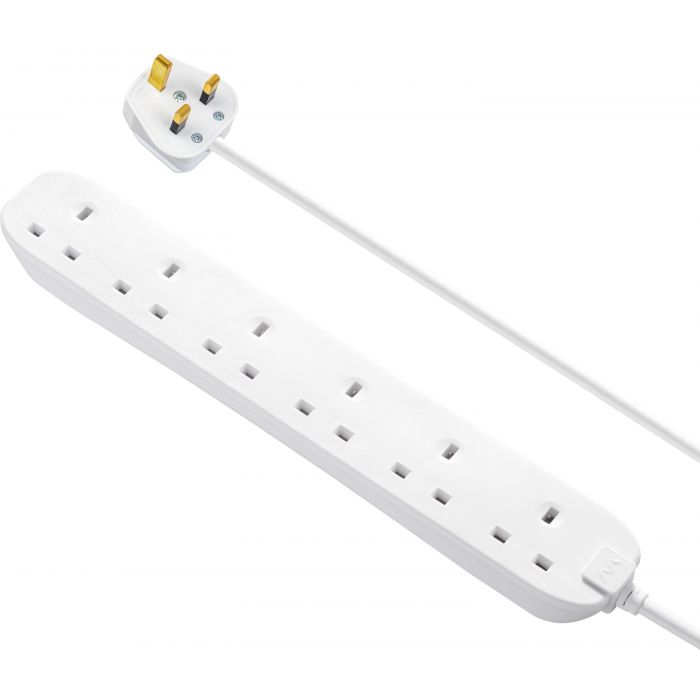 Powermaster 6 Gang 2 Metre Surge Protection Exstension Lead | 1410-06