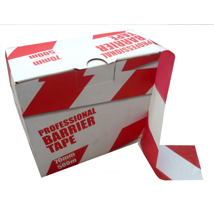 Pro Barrier Tape Red & White 70mm x 500m