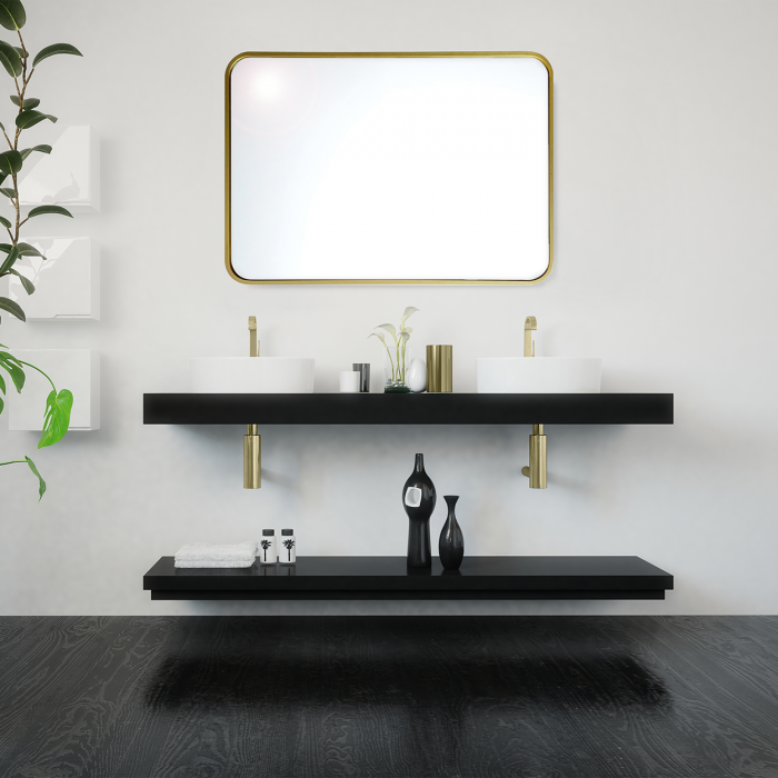 Tema Porto Framed Rectangular Mirror 70 x 50 Gold