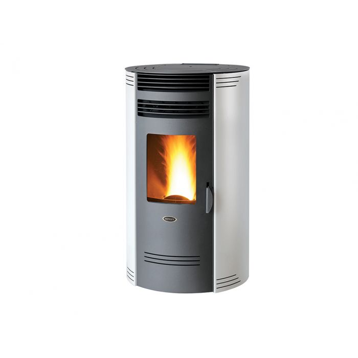 Henley Bio 80q Round Pellet Stove Bianco White Ext Air