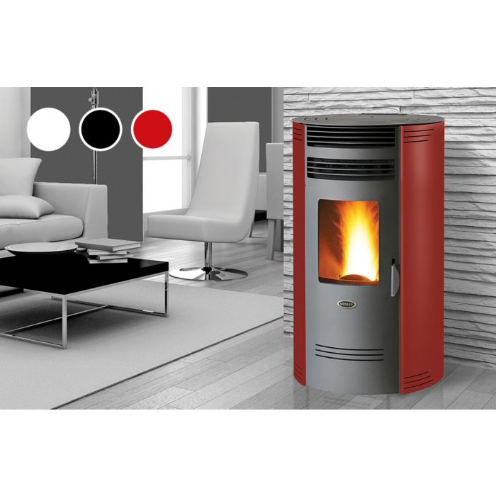 Henley Bio 80q Round Pellet Stove Bianco White Ext Air