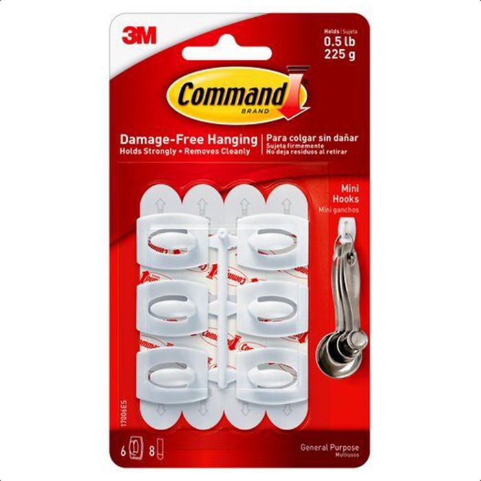Mini Hook comes with Command Strips 6 Hook 8 Sml Strip 17006