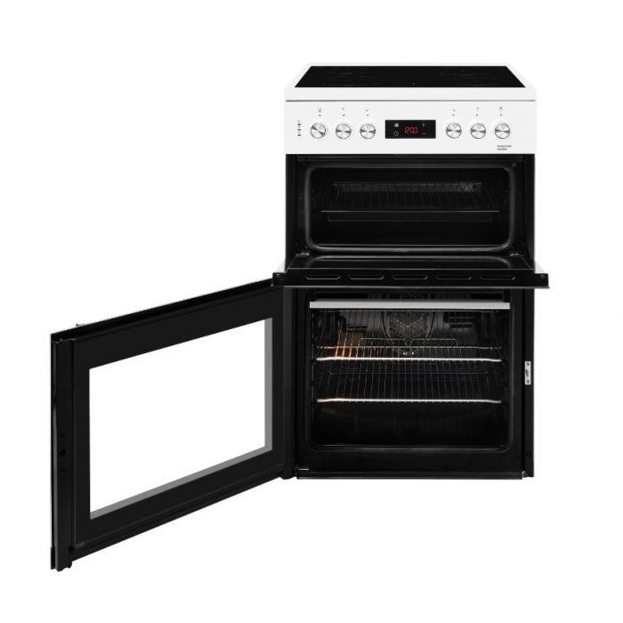 Beko 60cm Double Oven Electric Cooker - Black & White | KDC653S 
