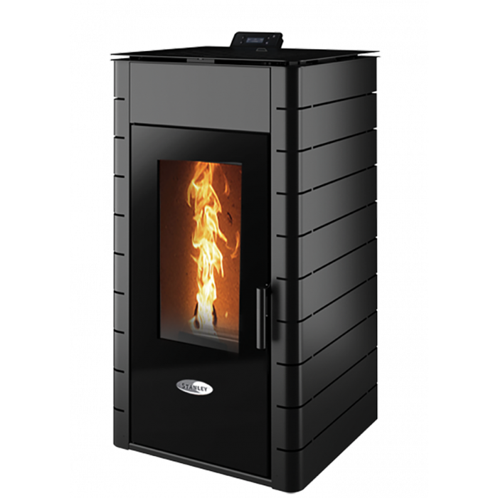 SOLIS K2300-2 23kW Pellet Stove Black Flat Panel Boiler Model