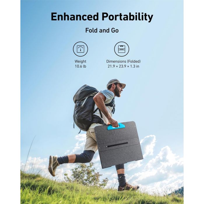 Anker Solix PS100 100w Foldable Portable Solar Panel - Black | A24340A1
