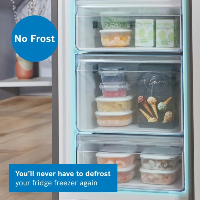 Bosch Series 2 50/50 Fridge Freezer - Stainless Steel Look | KGN34NLEAG