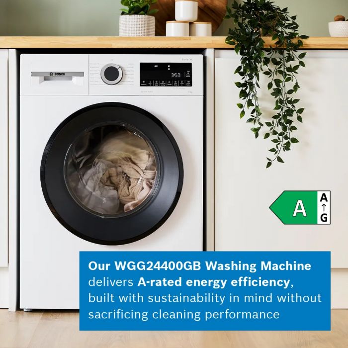 Bosch Series 6 AntiStain 9kg 1400 Spin Washing Machine - White | WGG24400GB