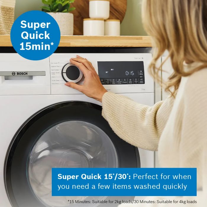 Bosch Series 6 AntiStain 9kg 1400 Spin Washing Machine - White | WGG24400GB