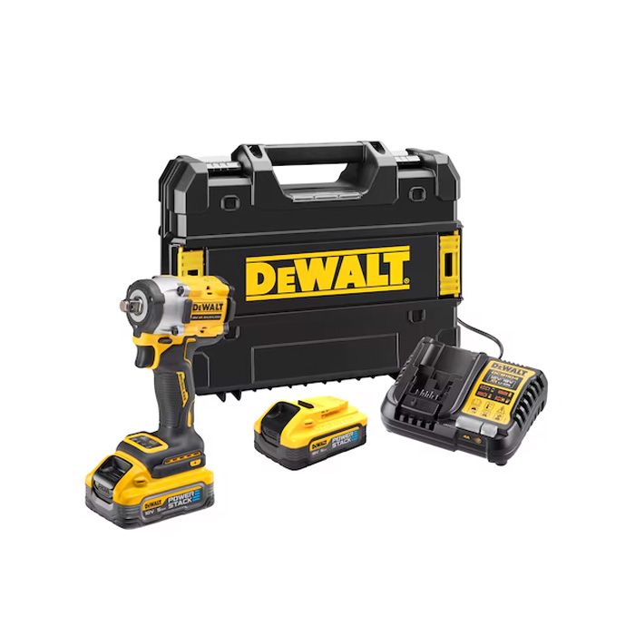 Dewalt 18V XR Brushless 1/2" Hog Ring Compact Impact Wrench - 2 x  5ah Powerstack Batteries | DEWDCF921H2T
