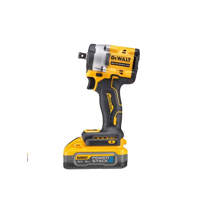 Dewalt 18V XR Brushless 1/2" Hog Ring Compact Impact Wrench - 2 x  5ah Powerstack Batteries | DEWDCF921H2T