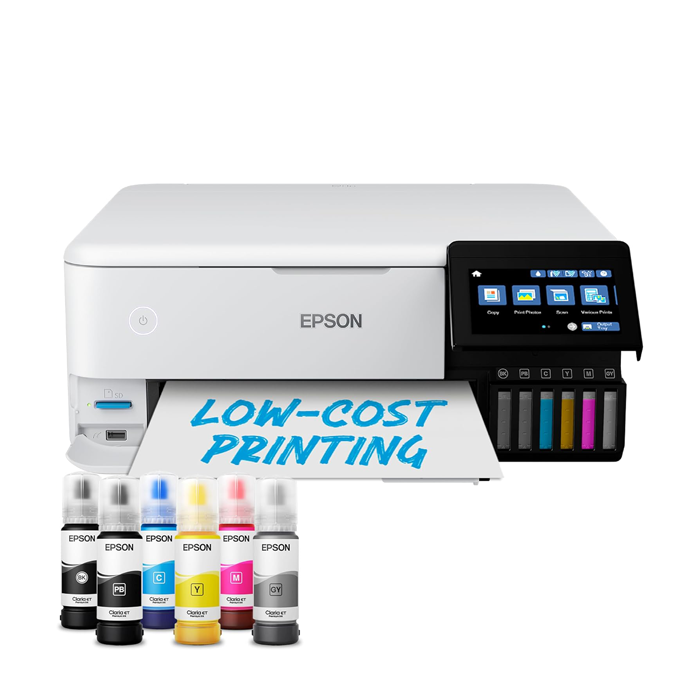 EcoTank A4 Wi-Fi Ink Tank Photo Printer - White | ET-8500