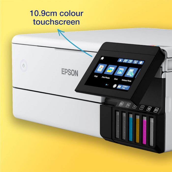 EcoTank A4 Wi-Fi Ink Tank Photo Printer - White | ET-8500