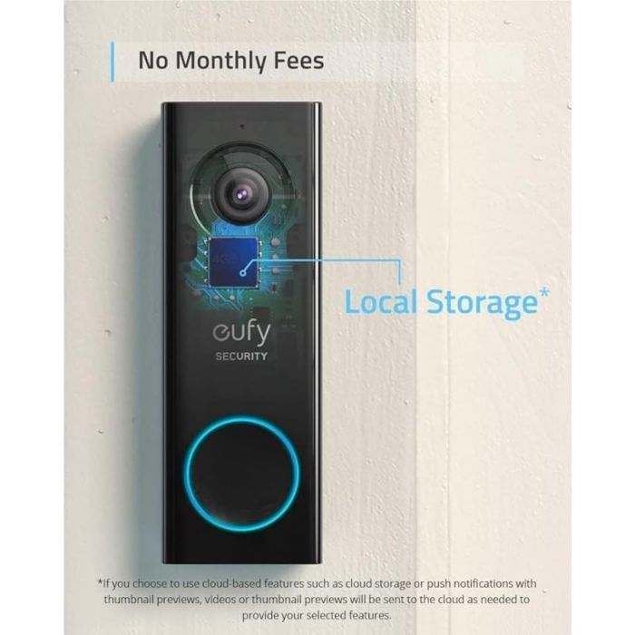 Eufy Wireless Smart Video Doorbell with Homebase Black