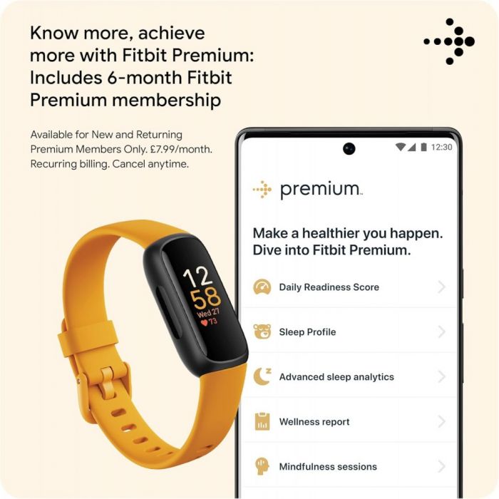 Fitbit Inspire 3 Fitness Tracker Smart Watch - Morning Glow | 79-FB424BKYW