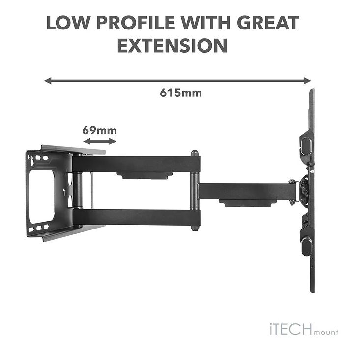iTech Double Arm Wall Mount TV Bracket for 37" - 80" TVs | PTRB77