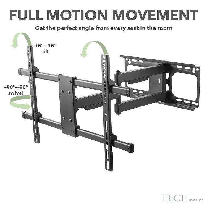 iTech Double Arm Wall Mount TV Bracket for 37" - 80" TVs | PTRB77