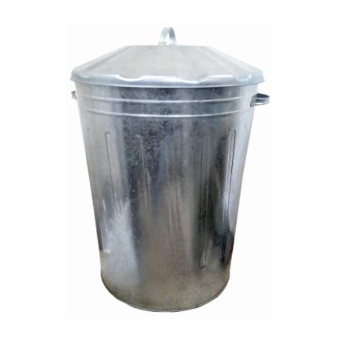 Large Galvanised Bin With Lid