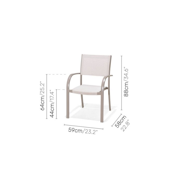 Morella 4-Seat Stacking Dining Set - Grey