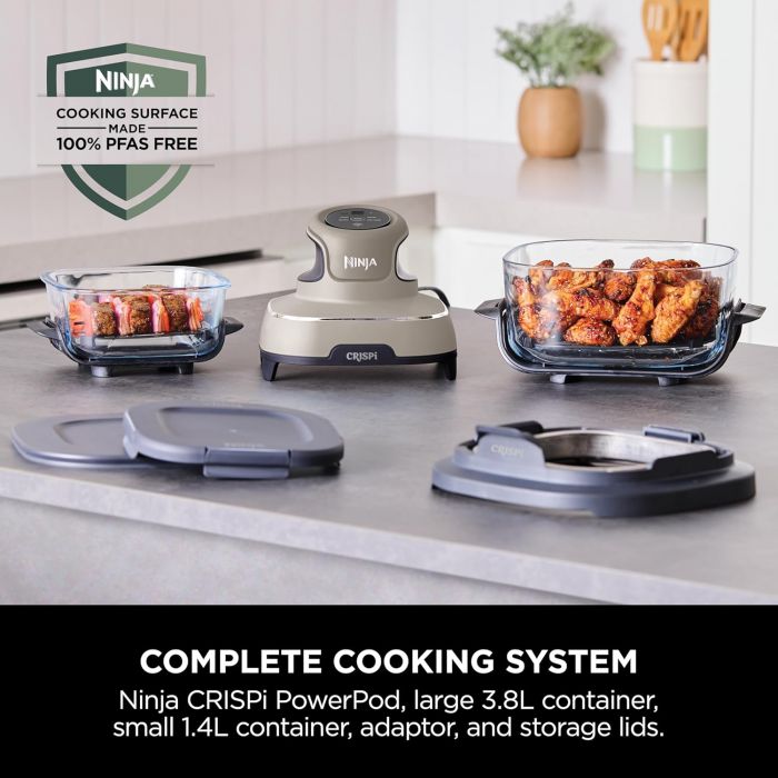 Ninja CRISPi 4-in-1 Portable Glass Air Fryer Cooking System - Stone | FN101UKST