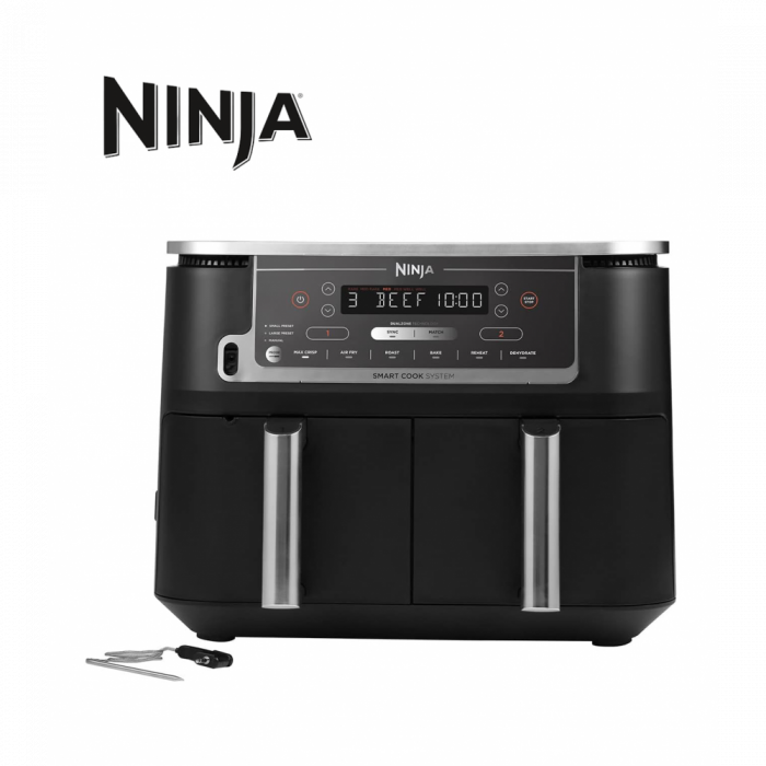 Ninja Foodi MAX Dual Zone Air Fryer With Cooking Probe - Black | AF451UK