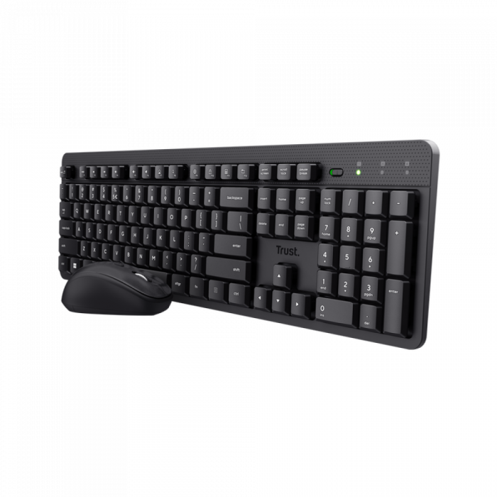 Trust Silent Wireless Keyboard & Mouse Set - Black | T25022