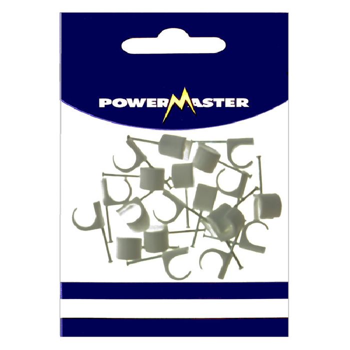 Powermaster 20 Piece 14-20mm Cable Clips - White | 1524-04