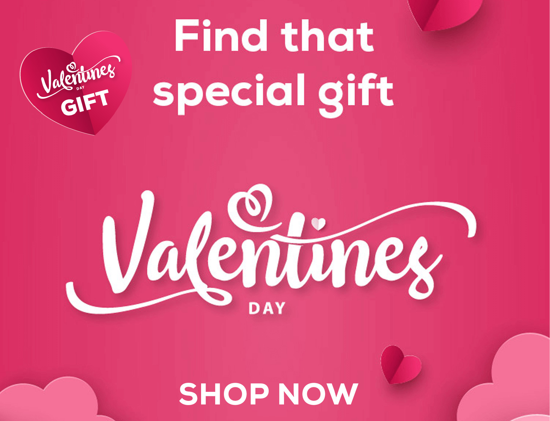 Valentines Day Pink Gifts for Him & Her Banner