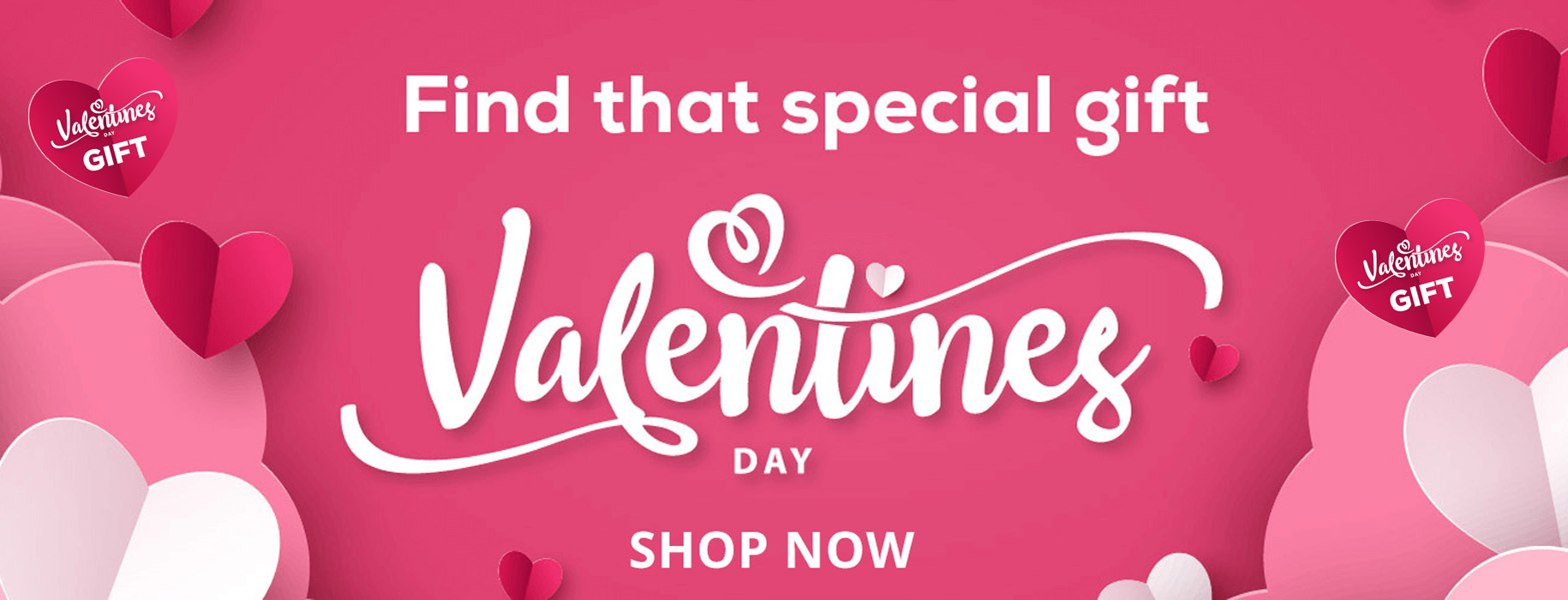 Valentines Day Pink Gifts for Him & Her Banner