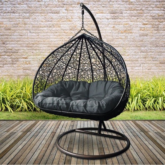 Britcraft Cocoon Rattan Double Hanging Egg Chair and Cushions | BCL200EU