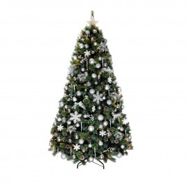 7ft Decorated Tree Silver & White